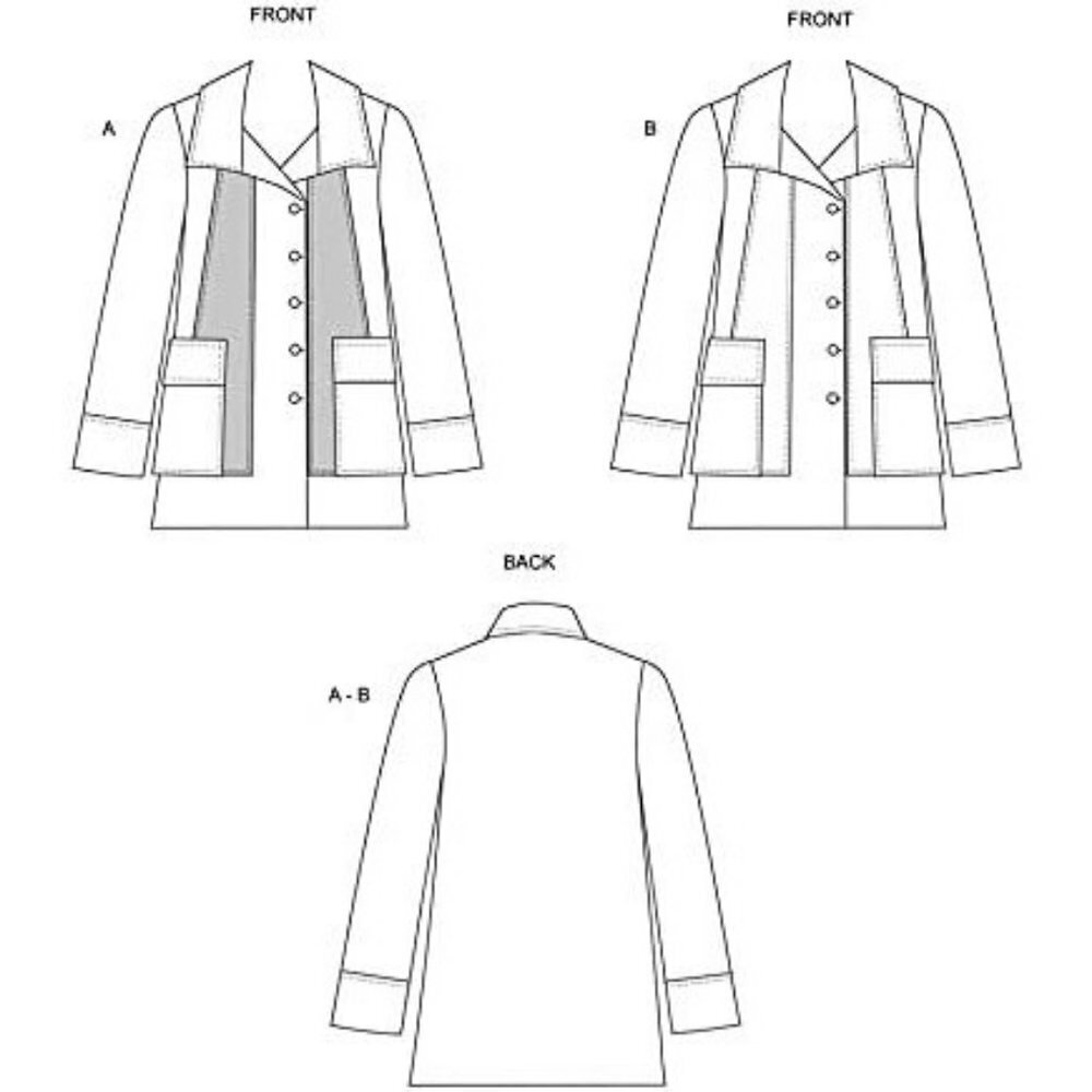 Butterick Sewing Pattern 6721 Coat‎ Jacket Womens Size XXL-6X - Picture 3 of 5